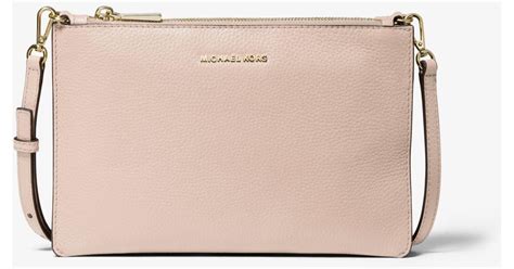 michael kors large pebbled leather double-pouch crossbody|Michael Kors mercer small.